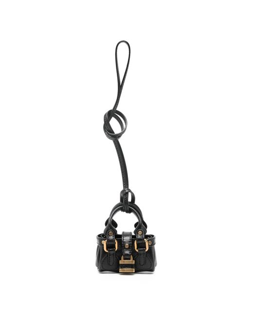 Chloé White Bag-Charm Key Chain