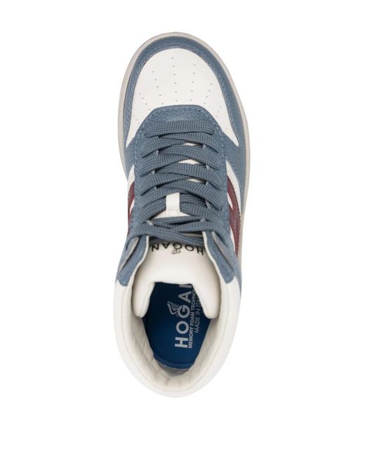 Hogan Blue H630 Panelled High-Top Sneakers