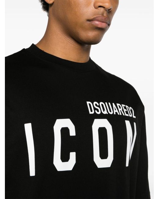 T-shirt Be Icon di DSquared² in Black da Uomo