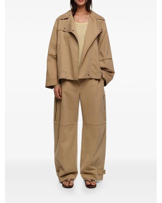 Bimba Y Lola Natural Oversized Buttoned Jacket