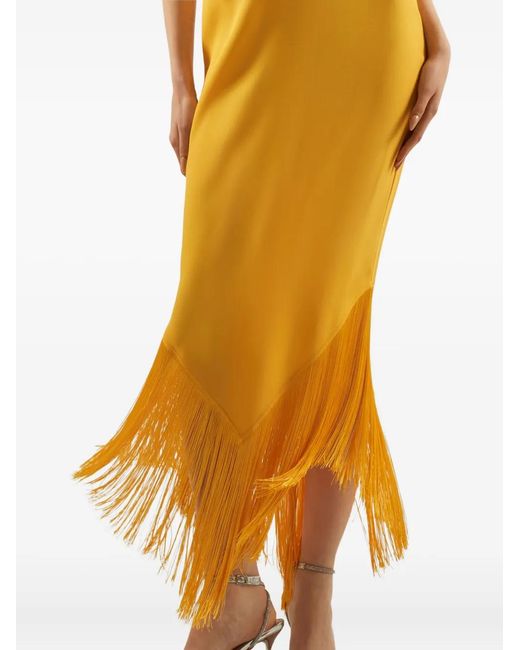 ‎Taller Marmo Metallic Nina Fringed-Hem Maxi Dress