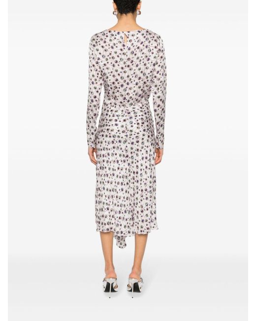 Robe asymétrique à imprimé feu d'artifice Isabel Marant en coloris White