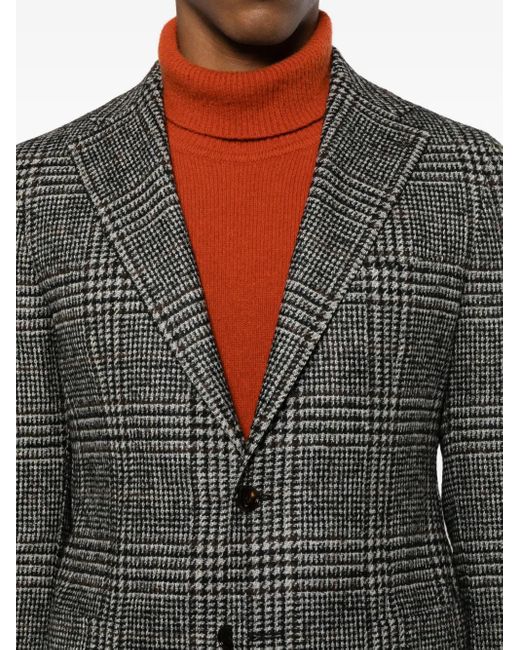 Tagliatore Gray Checked Button Jacket for men