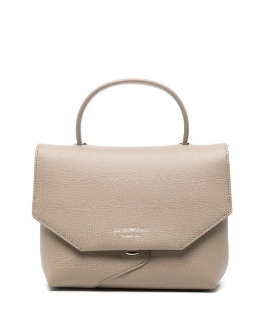 Emporio Armani Natural Grained-Leather Mini Tote Bag