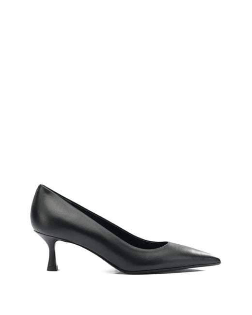 Sergio Levantesi Black Pointed Leather Pumps