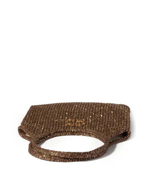 Miu Miu Brown Ivy Sequin Mesh Bag