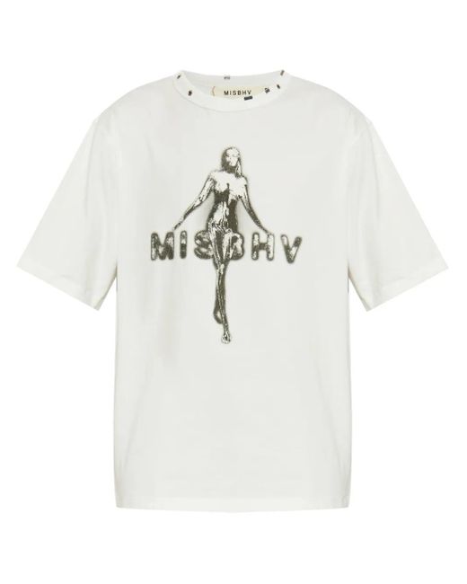 M I S B H V White T-Shirts And Polos for men