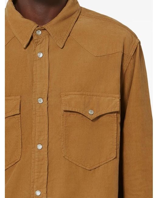 Isabel Marant Natural Vasco Chest-Pockets Shirt for men