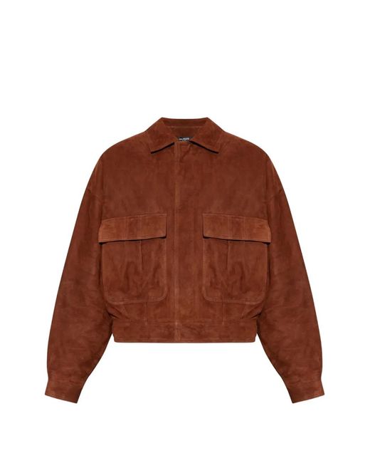 Balmain Brown Veste En Daim À Poches À Rabat for men