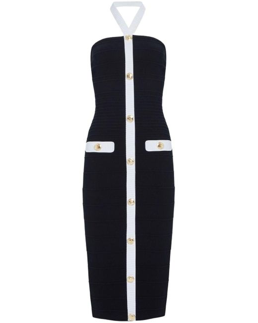 retroféte Blue Sloane Bandage Knit Dress