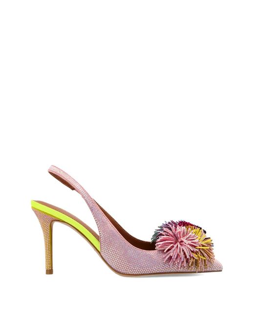 Kurt Geiger Pink Pom Pom Slingback Heeled Pumps