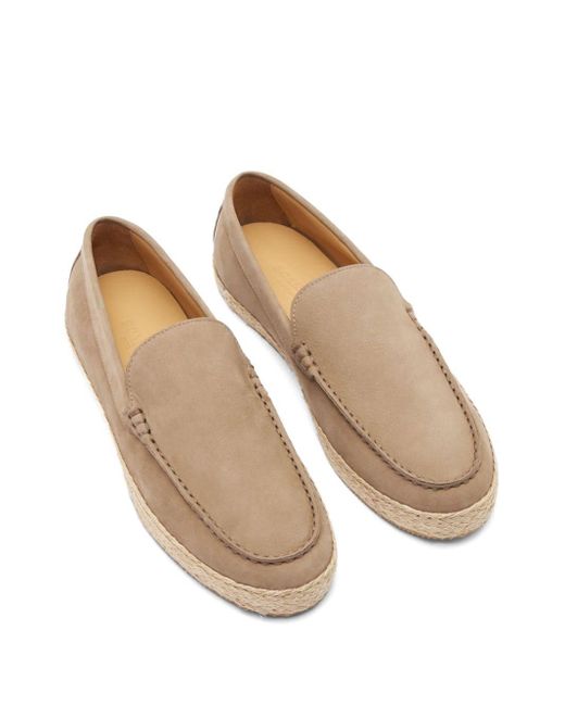 Scarosso Natural Lino Almond-toe Leather Espadrilles for men
