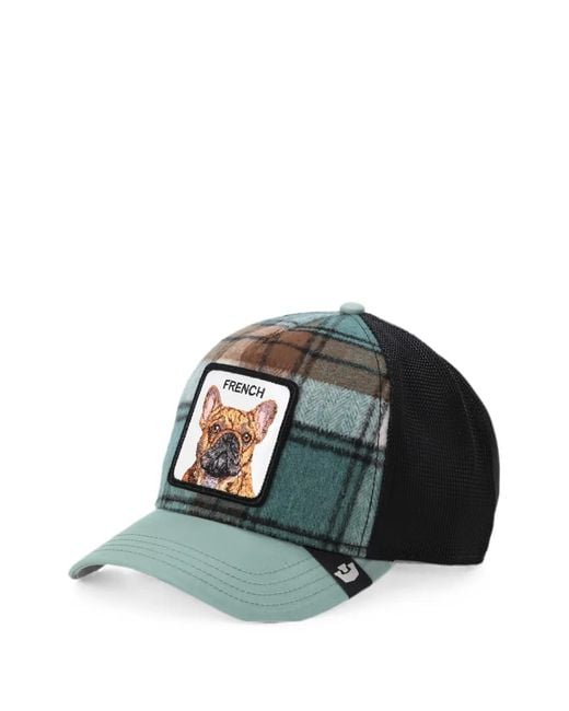Goorin Bros Green Check-Pattern Logo-Patch Cap for men