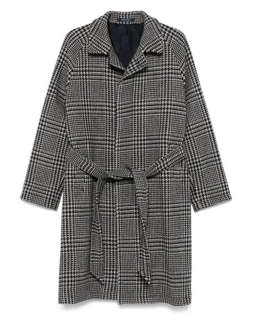Tagliatore Gray Check-Print Coat for men