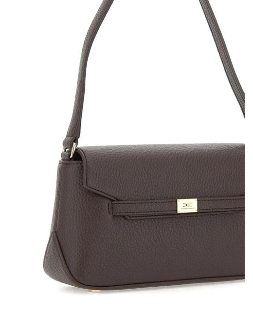 Elisabetta Franchi ロゴプレート ショルダーバッグ Brown