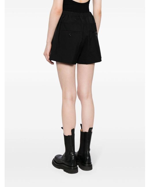Sacai Black Drawstring-waist Tailored Shorts