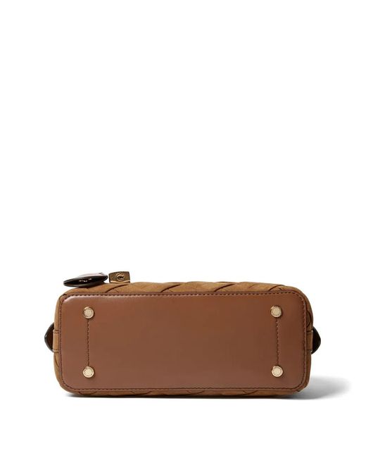 Stella McCartney Brown Woven Padlock Shoulder Bag