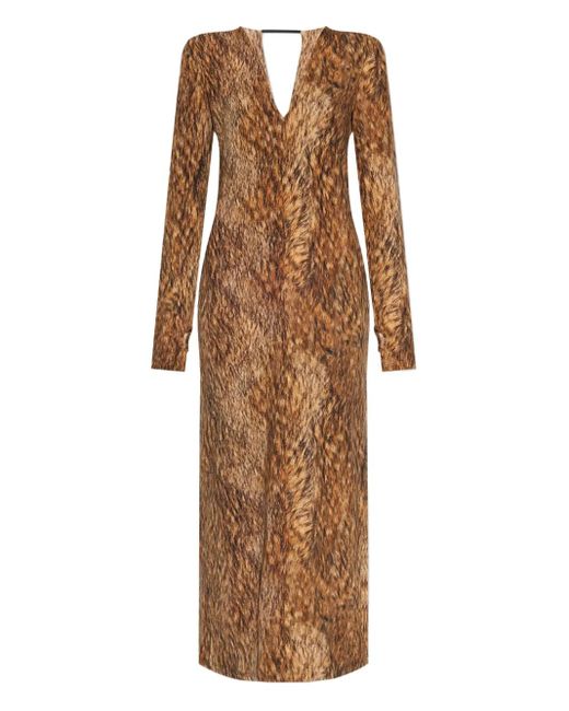 Abito A Maniche Lunghe di MM6 by Maison Martin Margiela in Brown