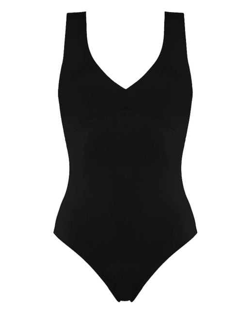 Eres Black Hold Up V-Neck Swimsuit