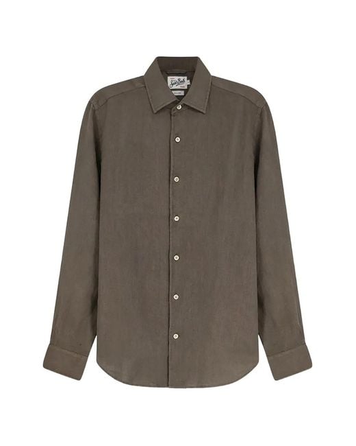 Mc2 Saint Barth Brown Raphael Long-Sleeve Buttoned Shirt for men