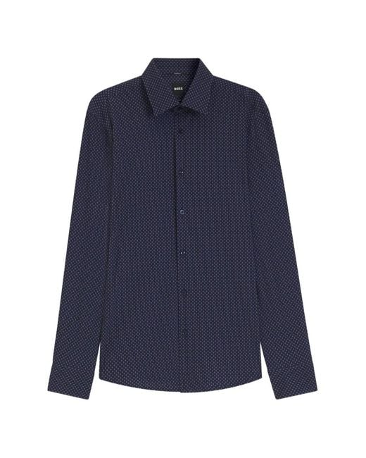 Boss Blue Printed Shirt for men