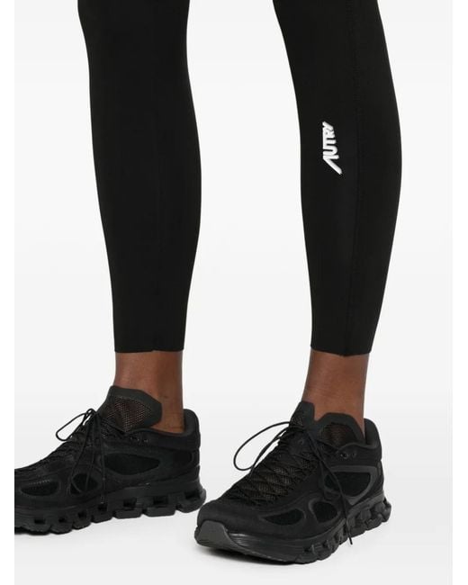Autry Black Logo-Print Leggings
