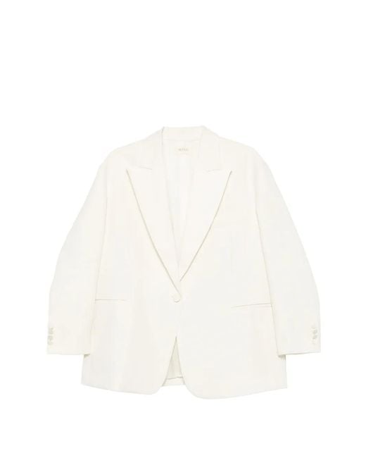ViCOLO White Blazer À Revers Crantés