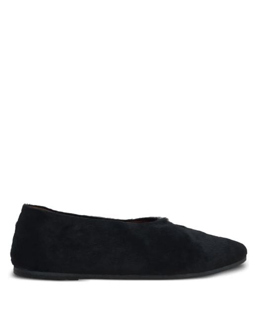 Marsèll Black Coltellaccio Almond-Toe Ballet Flats
