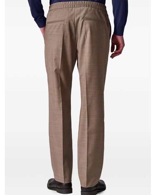 Paul Smith Natural Elasticated-Waistband Pleated Trousers for men