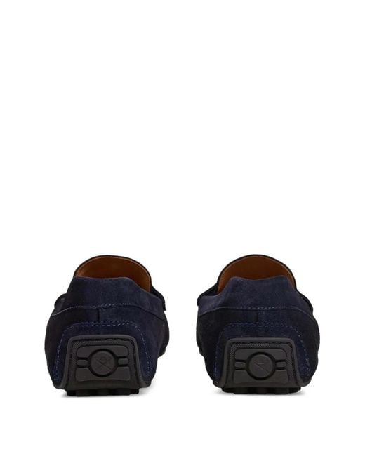 Hackett Blue Driver Saddle Suede Loafers for men