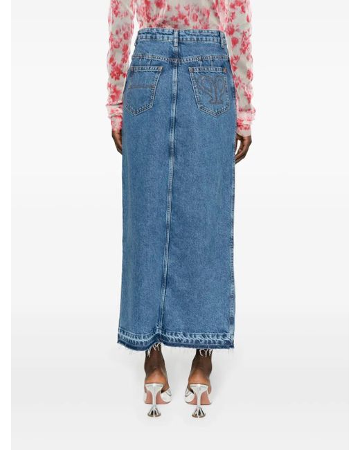 Philosophy Di Lorenzo Serafini Blue Denim Maxi Skirt