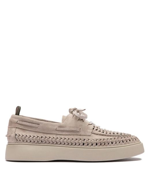 Officine Creative Multicolor Woven Leather Loafers