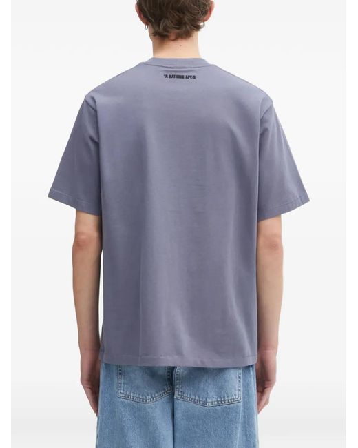 A Bathing Ape Blue Graphic-Print T-Shirt for men