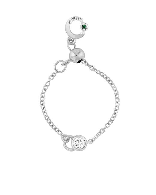 COURBET White 18Kt Recycled Co Laboratory-Grown Diamond Adjustable Chain Ring