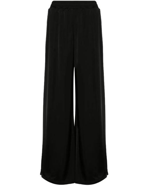 Fabiana Filippi Black Wide-Leg Satin Trousers
