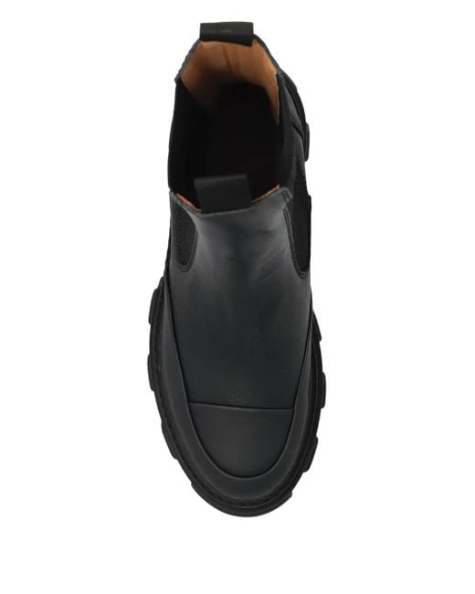 Ganni レザーアンクルブーツ Black
