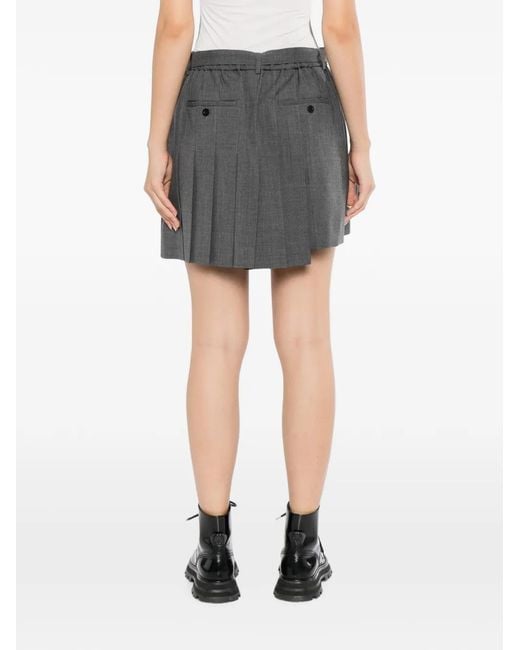 Sacai Gray Pleated Suiting Shorts