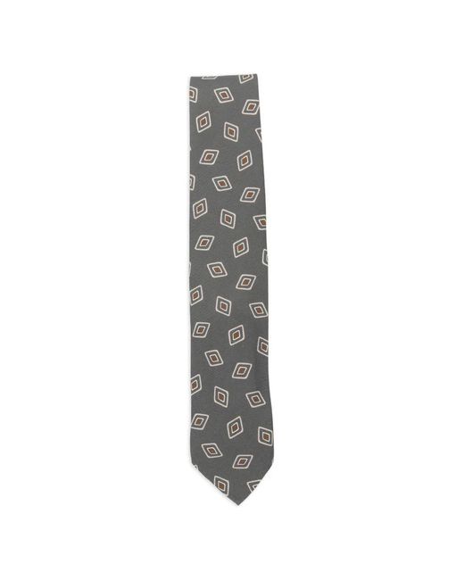 Lardini White Geometric-Pattern Tie for men