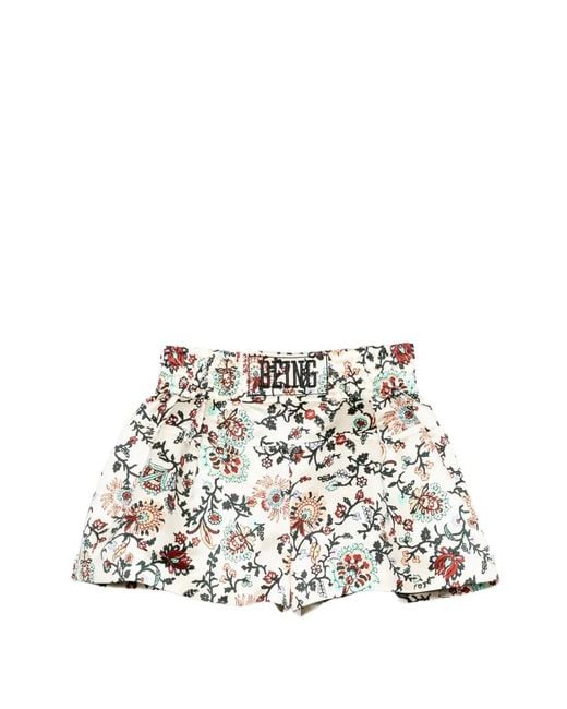 Sacai White Floral Short