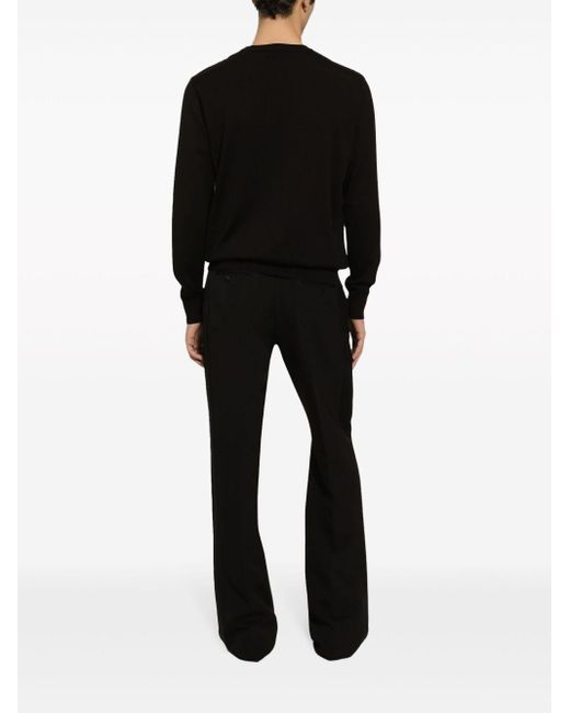 Maglione girocollo con paillettes di Dolce & Gabbana in Black da Uomo