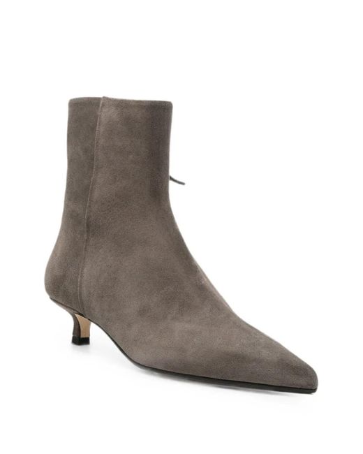 Aeyde Gray Sofie Pointed-Toe Ankle Boots