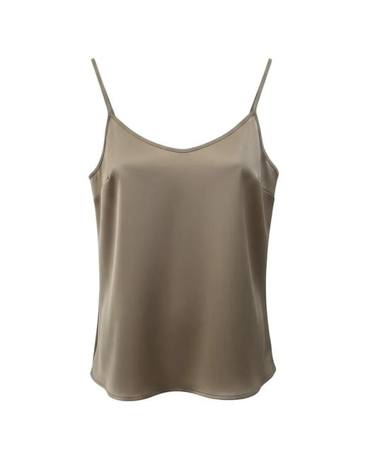 Ralph Lauren Brown Spaghetti-Strap V-Neck Top