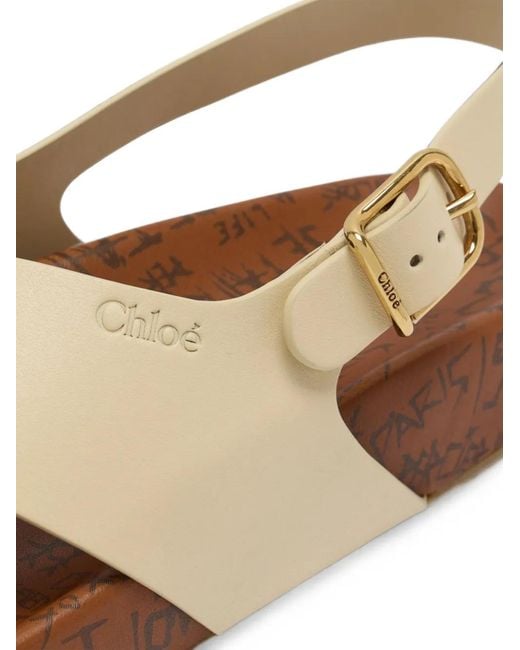 Chloé Natural Maxime Buckle-Fastening Sandals