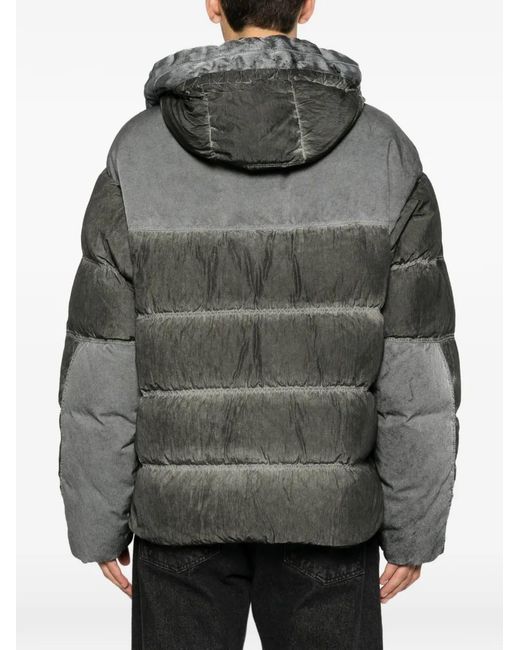C P Company Gray Eco-Chrome R Goggle Down Jacket for men