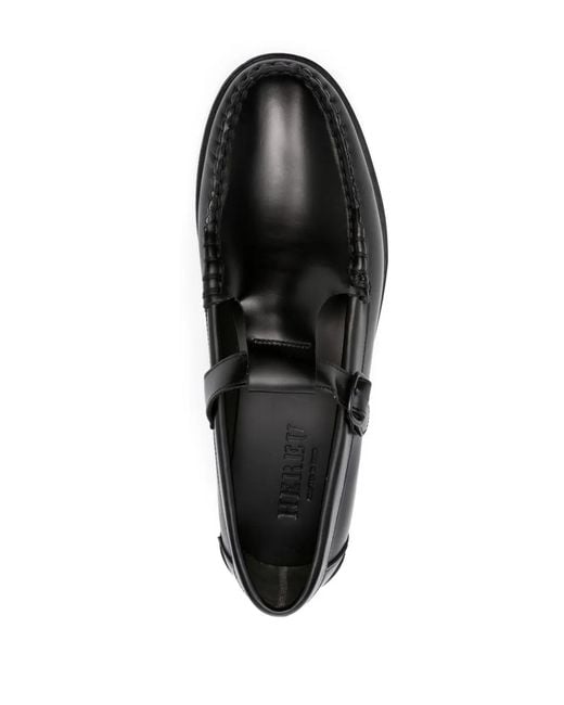 Hereu Black Alber Leather Loafers for men