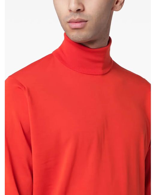 John Smedley Red Roll-Neck Richards Sweater for men