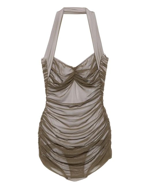 Norma Kamali Green Bill Halterneck Swimsuit