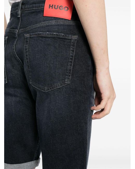 HUGO Jeans-Shorts mit Tapered-Bein in Black für Herren