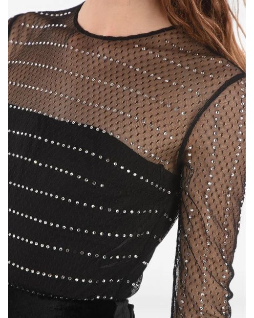 Philipp Plein Black Rhinestone-Embellished Tulle Party Dress