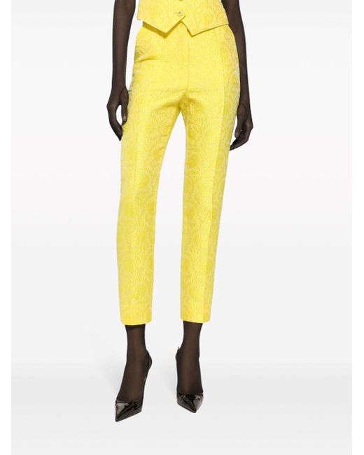 Pantalon de tailleur en jacquard Dolce & Gabbana en coloris Yellow